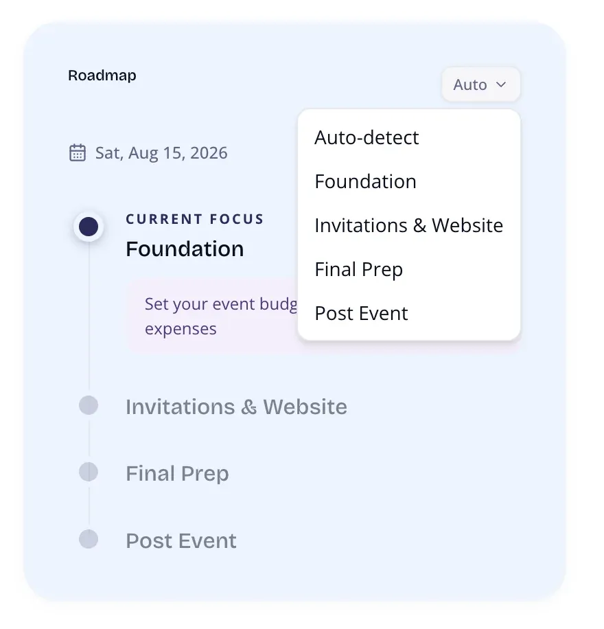 Phase override — manually select your current phase