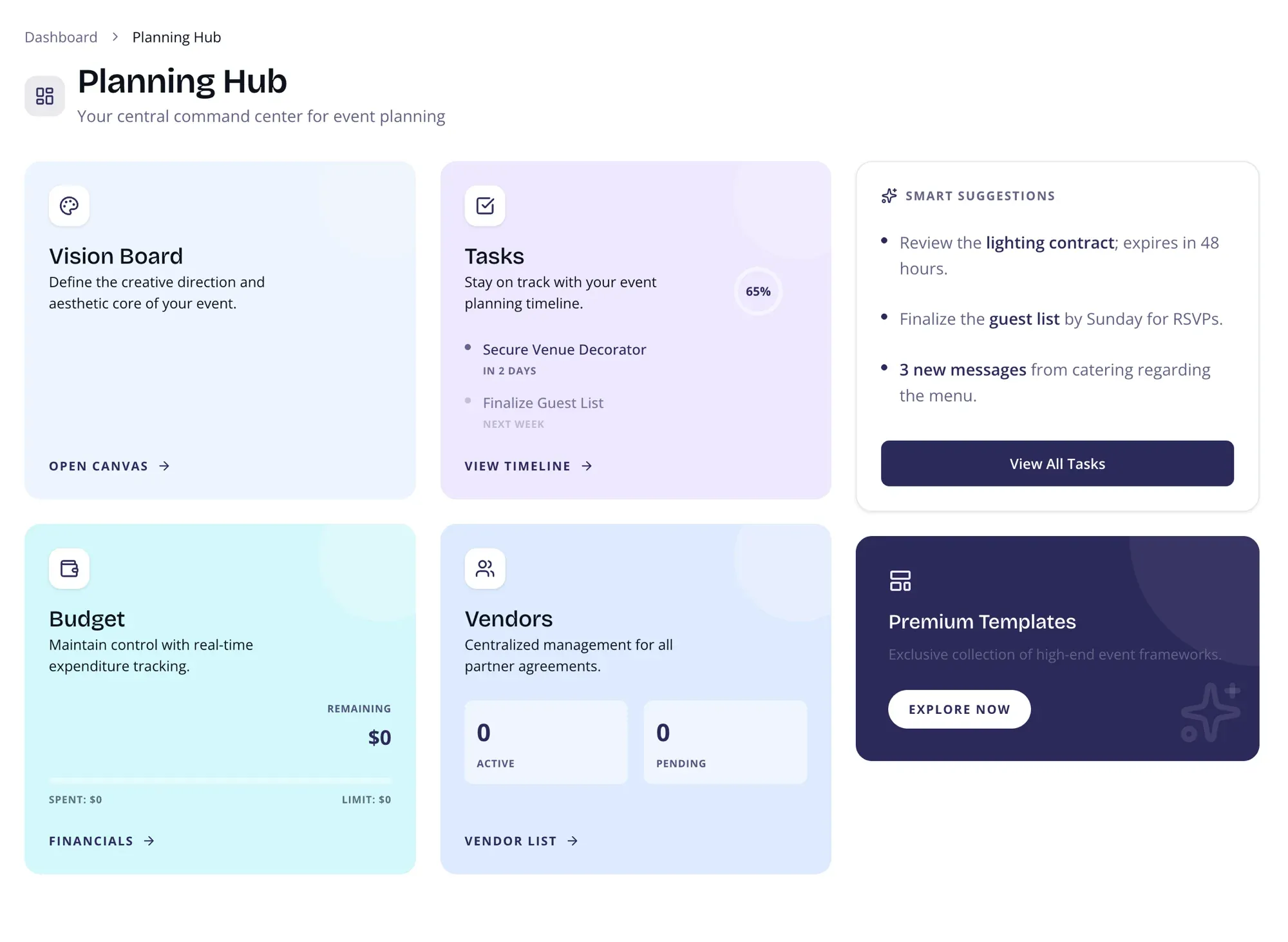 Planning Hub — your central command center